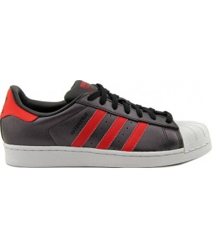 Adidas black and red on sale superstar